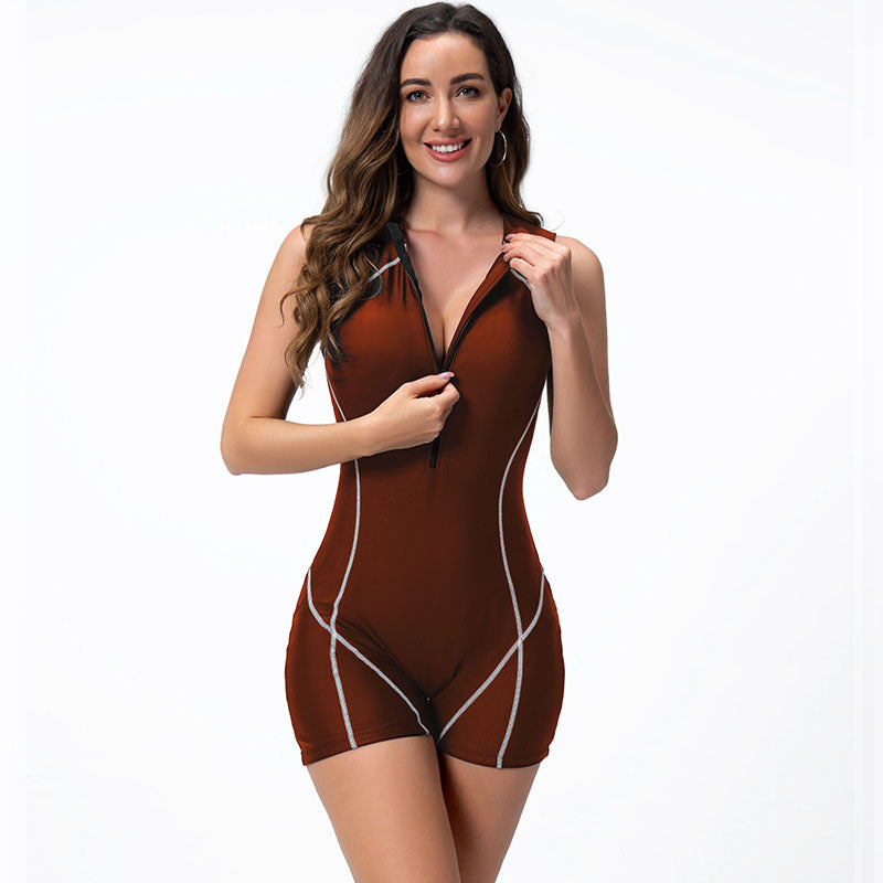 Damen Sportlicher Badeanzug mit hohen Beinausschnitten R&B