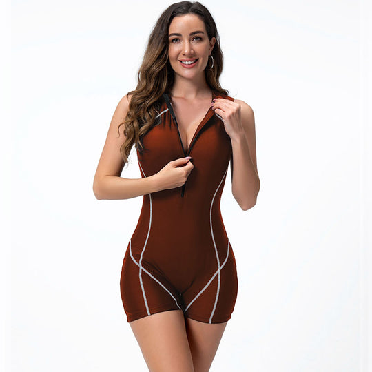 Damen Sportlicher Badeanzug mit hohen Beinausschnitten R&B