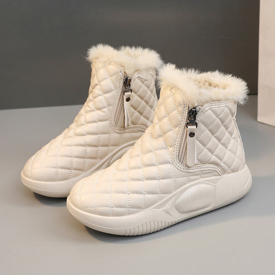 Damen Winterliche High-Top Stiefel mit Fleece-Futter und rutschfester Sohle R&B