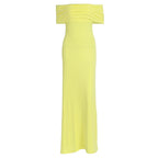 Damen Off-Shoulder Maxikleid mit dekorativen Rüschendetails R&B