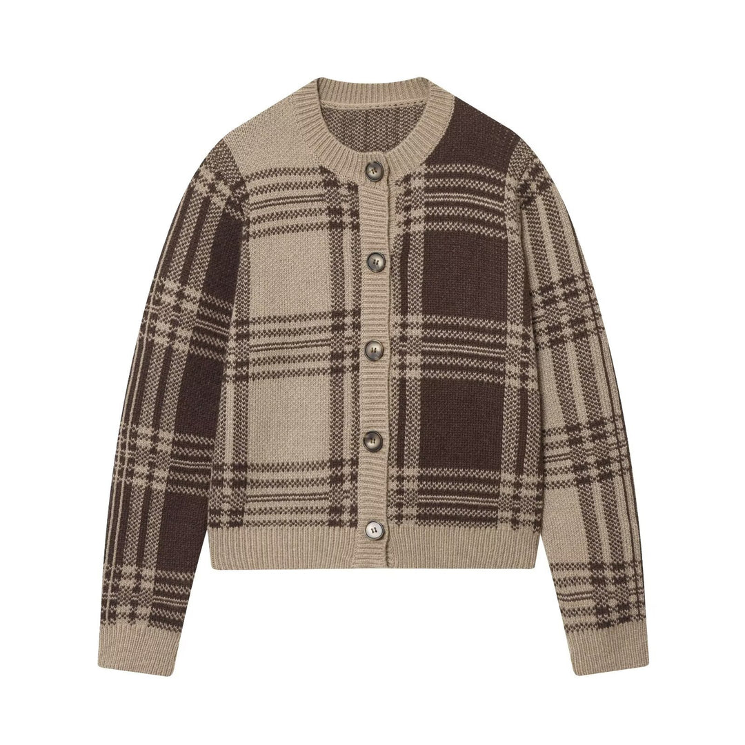 Damen Gemusterte Strickjacke mit Knopfdetails R&B
