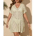 Damen Häkel Strandkleid mit seitlichen BindR&Bändern und luftiger Silhouette R&B
