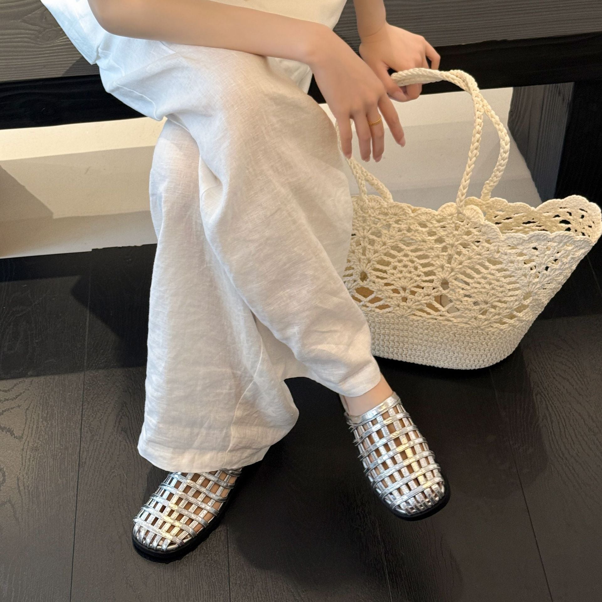 Damen Schicke Riemensandalen im modernen Flechtdesign