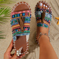 Damen Gemusterte Sandalen mit dekorativen Quasten und rutschfester Sohle R&B
