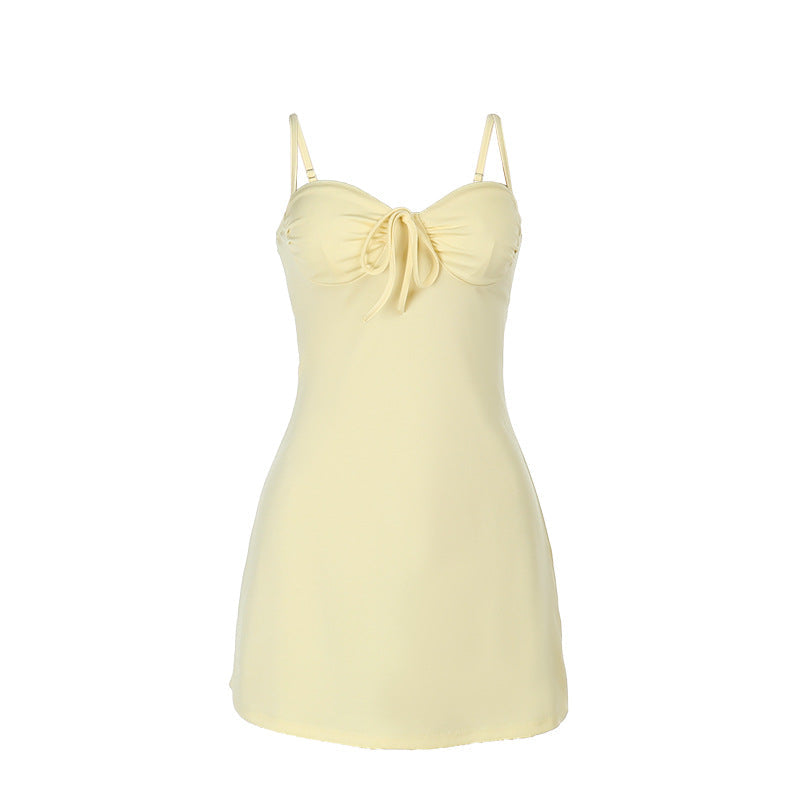 Damen Mini-Kleid mit verspieltem Knotendetail R&B
