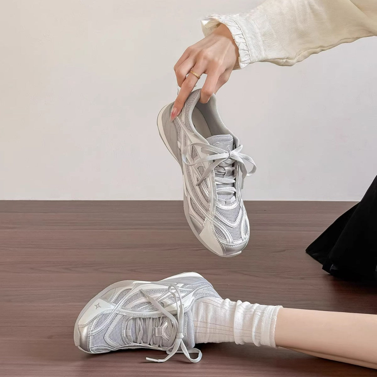 Damen Sportliche Laufschuhe mit atmungsaktivem Mesh-Obermaterial und dämpfendem Fußbett R&B