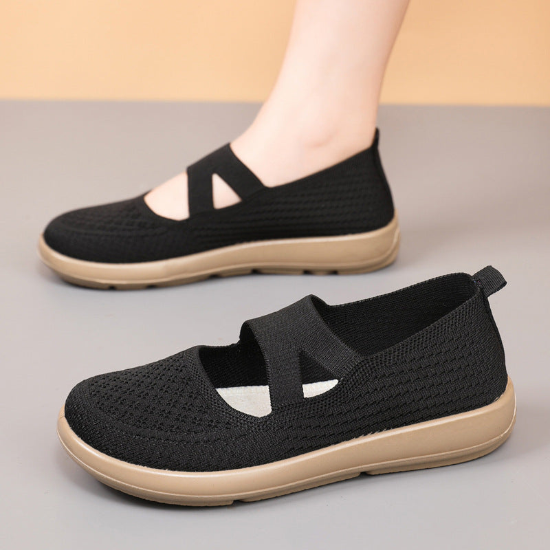 Damen leichte und atmungsaktive Ballerinas mit flexiblem Obermaterial R&B