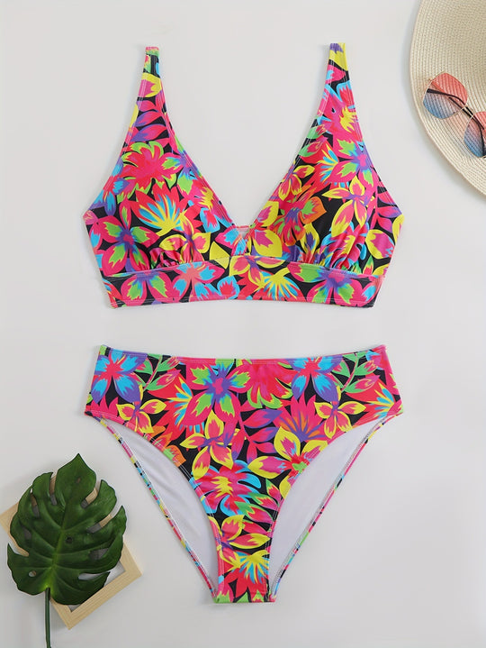 Damen Bikiniset mit auffälligem floralem Design und komfortablem Schnitt R&B