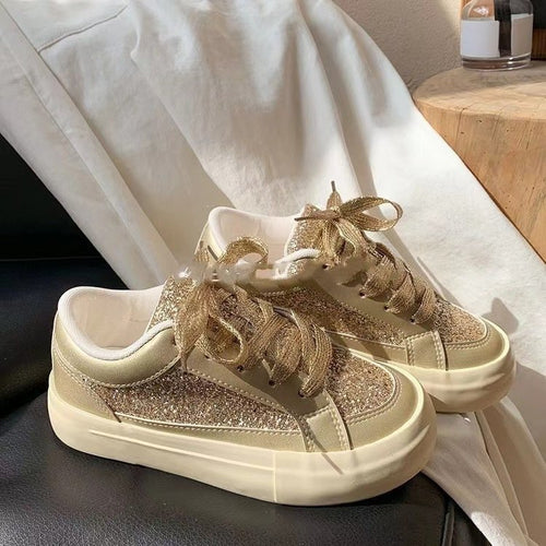 Damen Glitzernde Freizeit-Sneaker mit atmungsaktivem Obermaterial und rutschfester Sohle R&B
