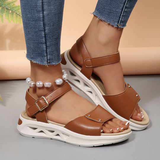 Damen Sportliche Sandalen mit bequemer Fußbettung und modischem Plateau R&B