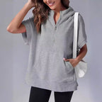 Damen Lässiger Kapuzenpullover mit Reißverschluss und praktischen Taschen R&B
