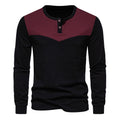 Herren Langarm-Henley-Shirt mit kontrastierenden Akzenten