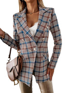 Damen eleganter Blazer mit doppelter Knopfleiste und feinen Details R&B