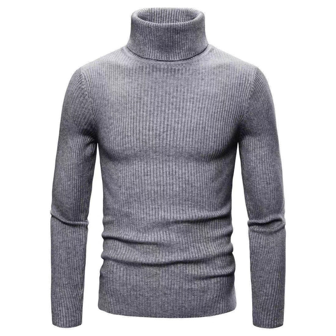 Herren hochwertiger Rollkragenpullover aus feinem Rippstrick R&B