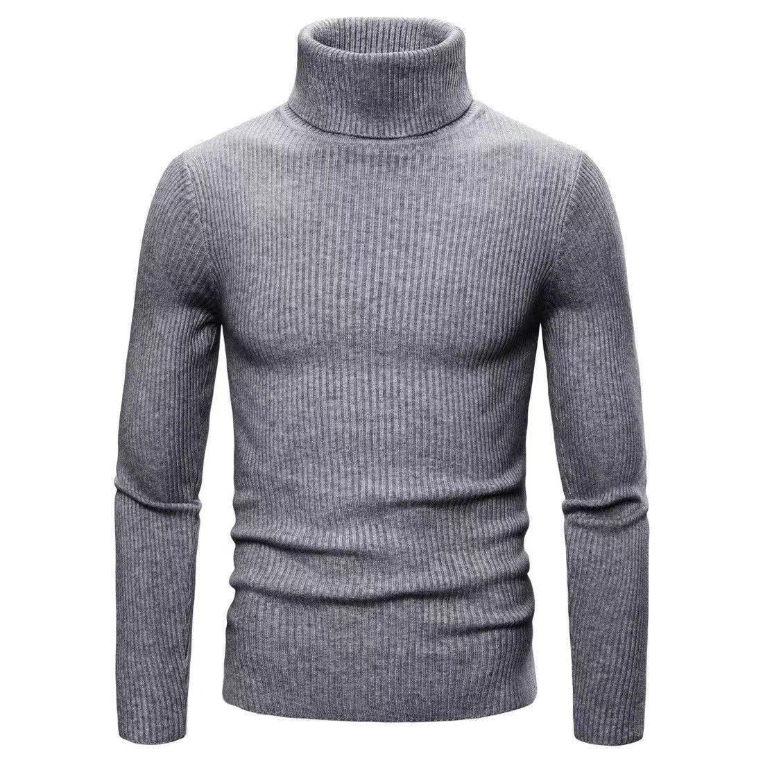Herren hochwertiger Rollkragenpullover aus feinem Rippstrick R&B