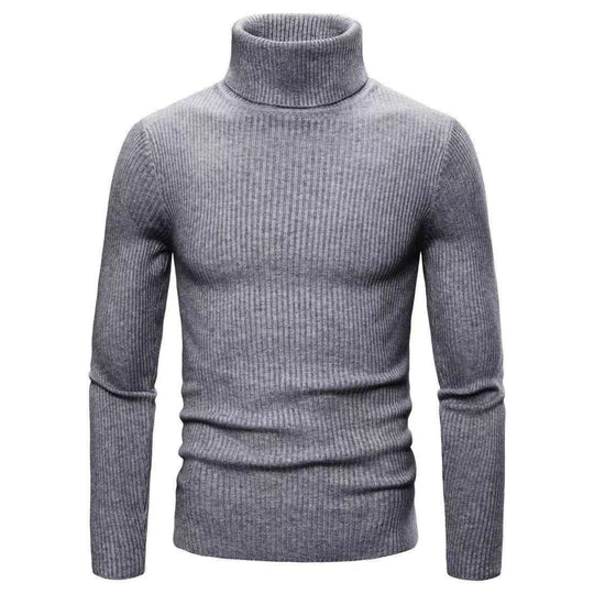 Herren hochwertiger Rollkragenpullover aus feinem Rippstrick R&B
