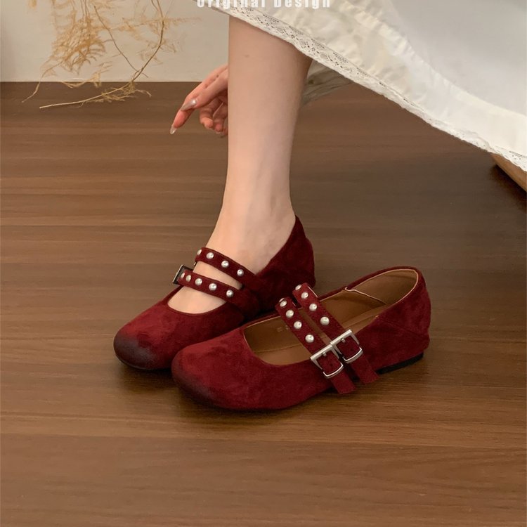 Damen elegante Ballerinas mit dekorativen Schnallen und stützender Innensohle R&B