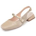 Damen Sling-Schuhe mit modischem Riemendesign und elegantem Blockabsatz
