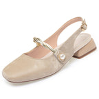 Damen Sling-Schuhe mit modischem Riemendesign und elegantem Blockabsatz