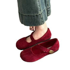 Damen Ballerinas mit elegantem Schnallenverschluss aus hochwertigem Wildleder