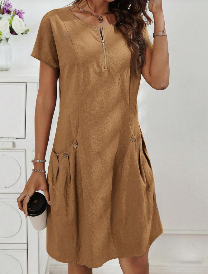 Freizeitkleid Damen mit Reißverschluss