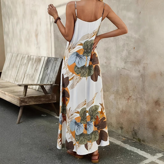 Damen Maxikleid mit floralen Mustern und lässigem Schnitt R&B