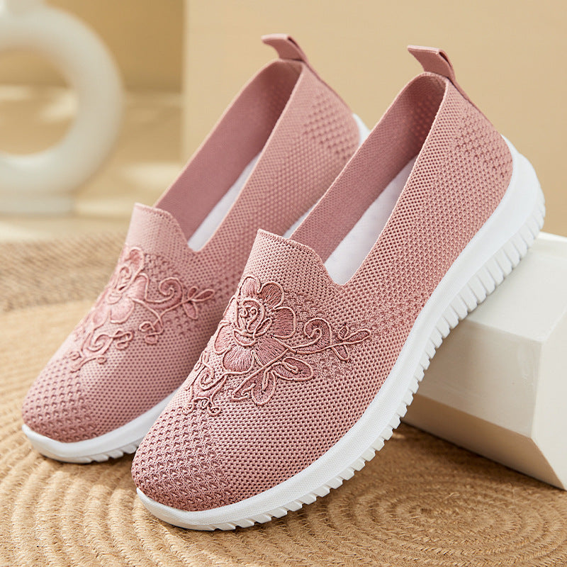 Damen Slip-On Schuhe mit floralem Motiv und atmungsaktivem Obermaterial R&B