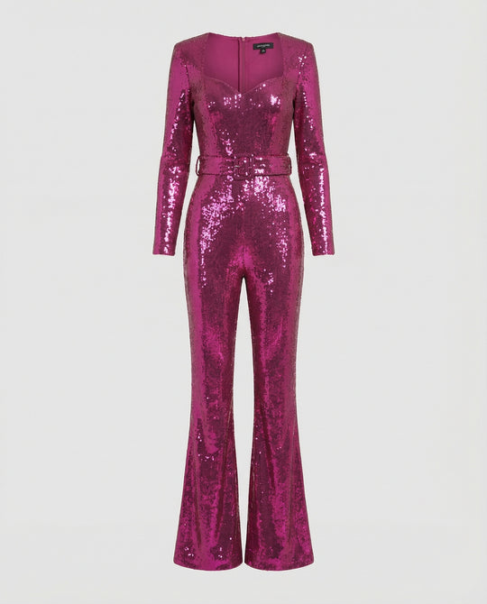 Damen Glamouröser Pailletten Jumpsuit mit schicker Taillierung R&B
