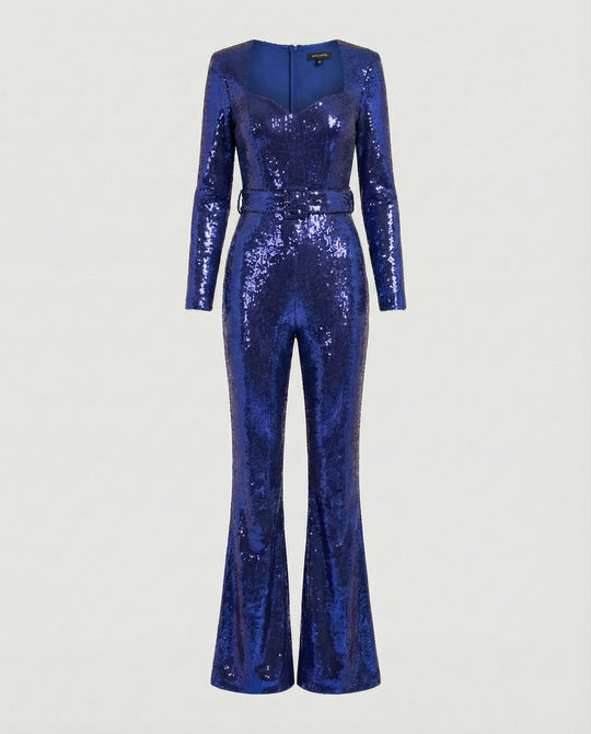 Damen Glamouröser Pailletten Jumpsuit mit schicker Taillierung R&B