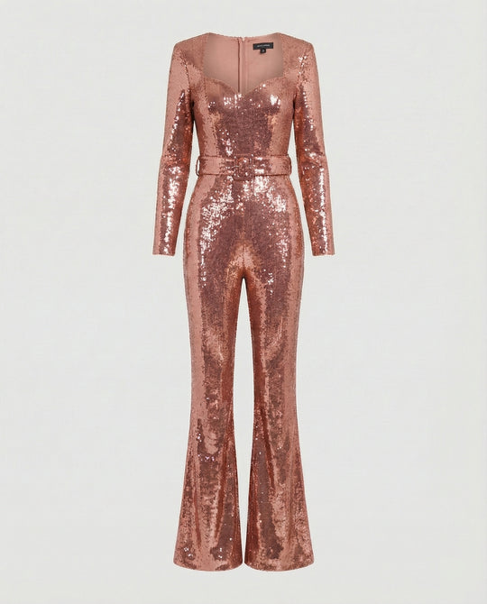 Damen Glamouröser Pailletten Jumpsuit mit schicker Taillierung R&B