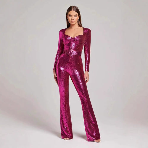 Damen Glamouröses Einteiler-Outfit mit glitzernden Applikationen und taillierter Silhouette R&B