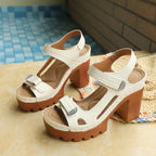 Damen Elegante Plateau-Sandalen mit modischem Riemen und stabiler Sohle