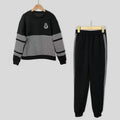 Damen modisches Sweat-Set mit karierter Struktur und lässigem Schnitt R&B