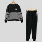 Damen modisches Sweat-Set mit karierter Struktur und lässigem Schnitt R&B