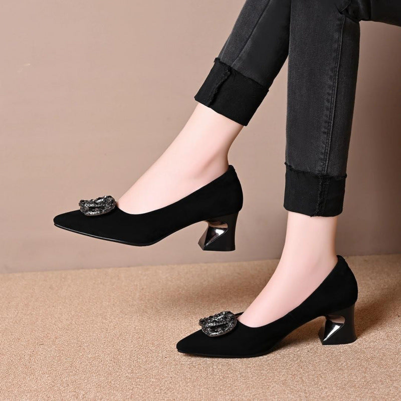 Damen Elegante Pumps mit funkelnder Schmuckapplikation R&B