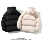 Herren gesteppte Winterjacke mit hohem Kragen und seitlichen Taschen