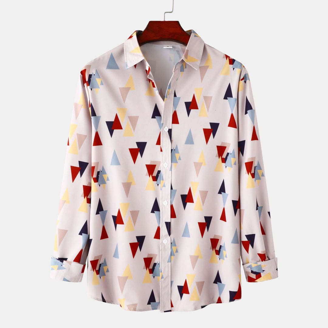 Damen Langarmbluse im modernen geometrischen Design R&B