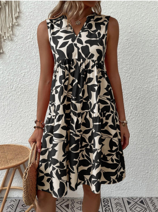 Damen Blumenkleid im lässigen A-Linien-Design R&B
