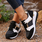 Damen modische Sneakers mit goldenen Akzenten und atmungsaktivem Obermaterial