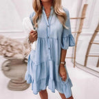 Damen Hemdblusenkleid mit Rüschendetails R&B