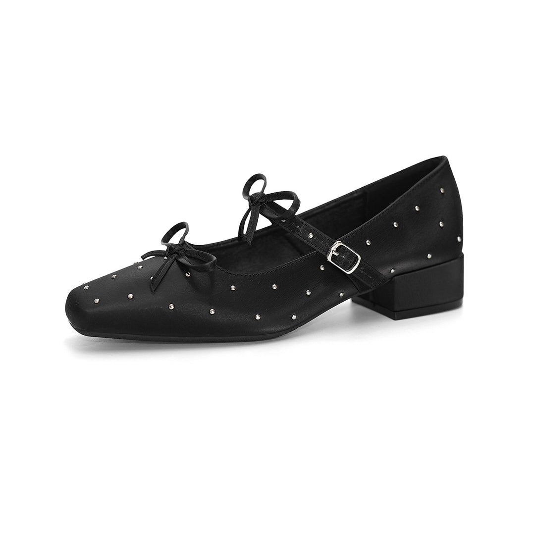 Damen Ballerinas mit dekorativen Schleifen und Strass-Applikationen R&B