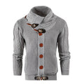 Herren Strickjacke mit Schalkragen und Holzknöpfen R&B