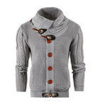 Herren Strickjacke mit Schalkragen und Holzknöpfen R&B
