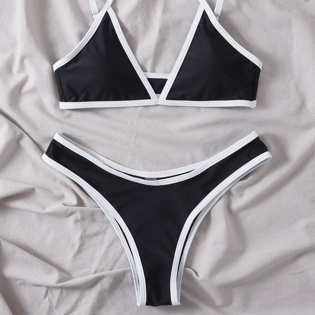 Damen Triangel-Bikini mit kontrastierenden Details R&B