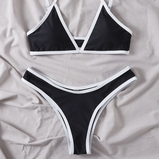 Damen Triangel-Bikini mit kontrastierenden Details R&B