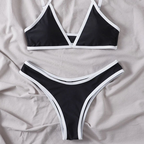 Damen Triangel-Bikini mit kontrastierenden Details R&B