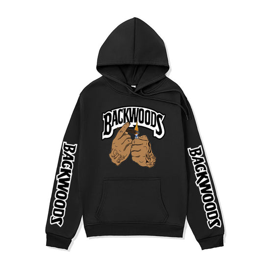 Damen Kapuzensweater mit kreativen Grafikdesign und seitlichen Kängurutaschen R&B