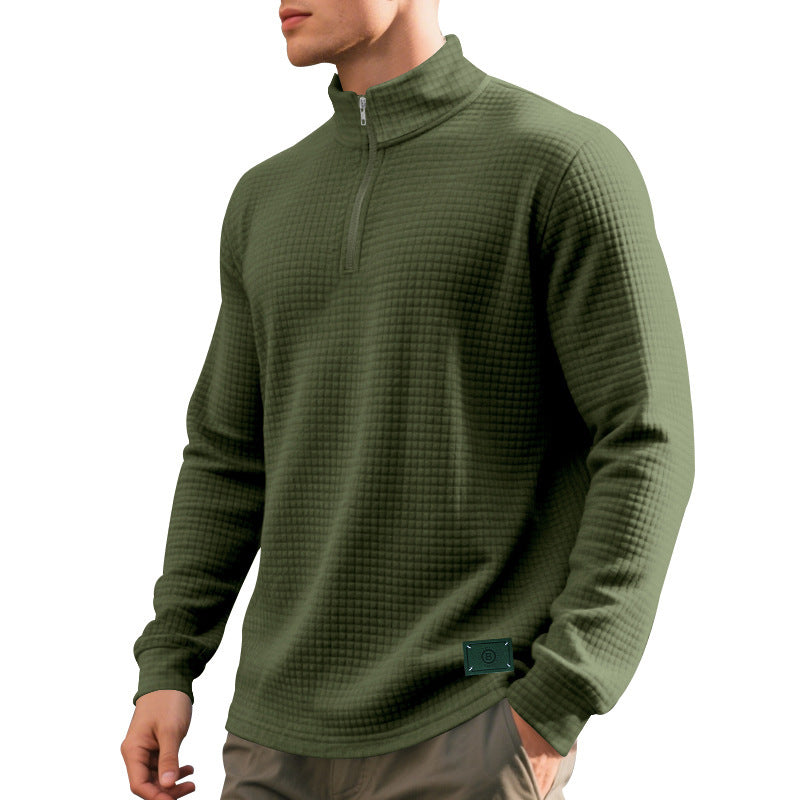 Herren Stepppullover mit modernem Reißverschluss und strukturiertem Design R&B