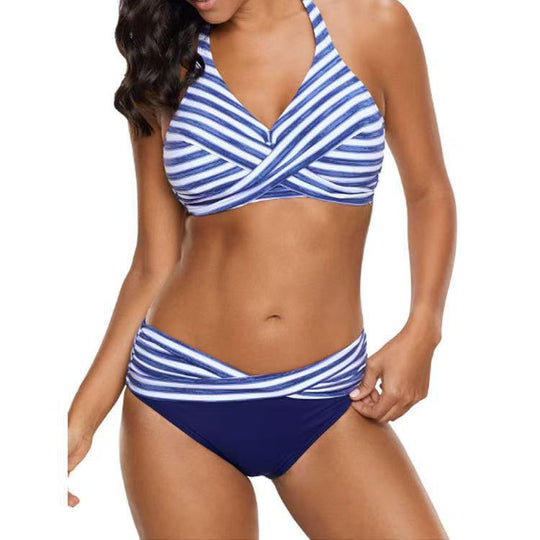 Damen Sportliches Bikini-Set mit hochgeschnittenem Bund R&B