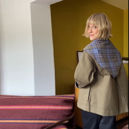 Damen Kariertes Übergröße Blazer R&B